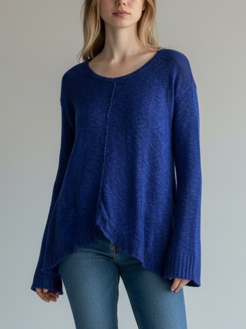 Blue Cozy Knit Women's Sweater - Soft Everyday Pullover